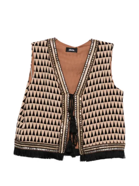 DIXIE geometric-print sequin-embellished blouse