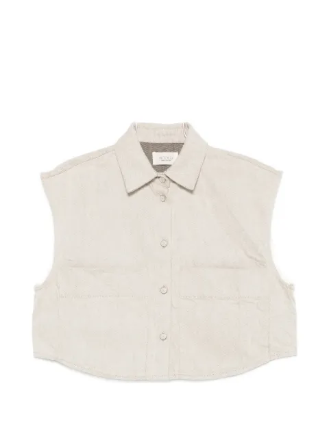 VICOLO button-up cropped gilet
