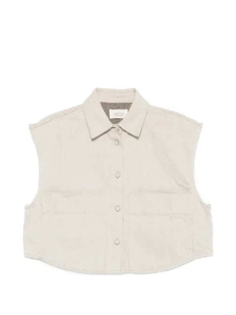 VICOLO button-up cropped gilet