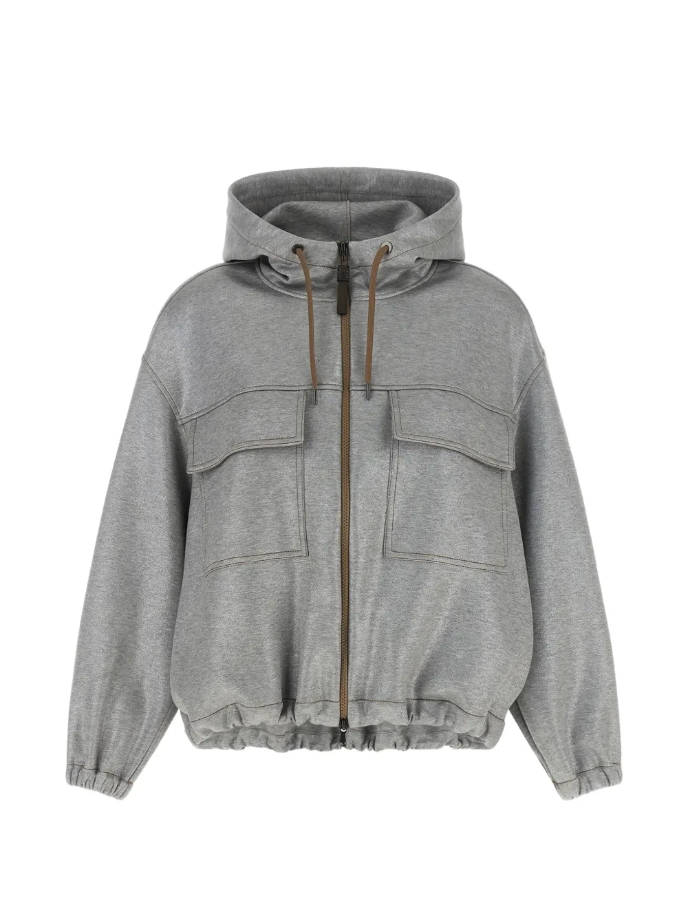 Brunello Cucinelli zip-up bomber jacket - Grigio