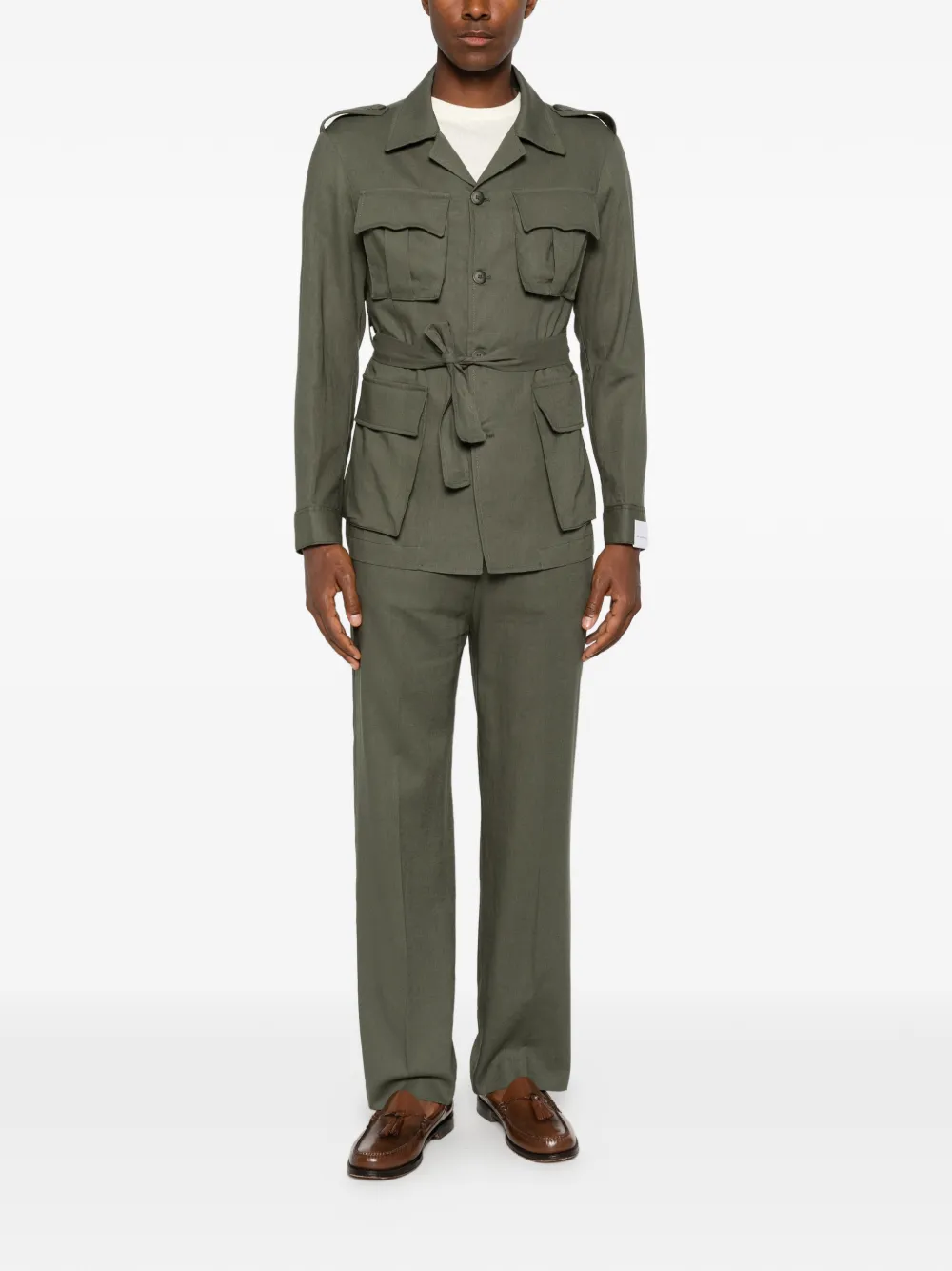 officina sartoriale Siviglia katoenen broek Groen