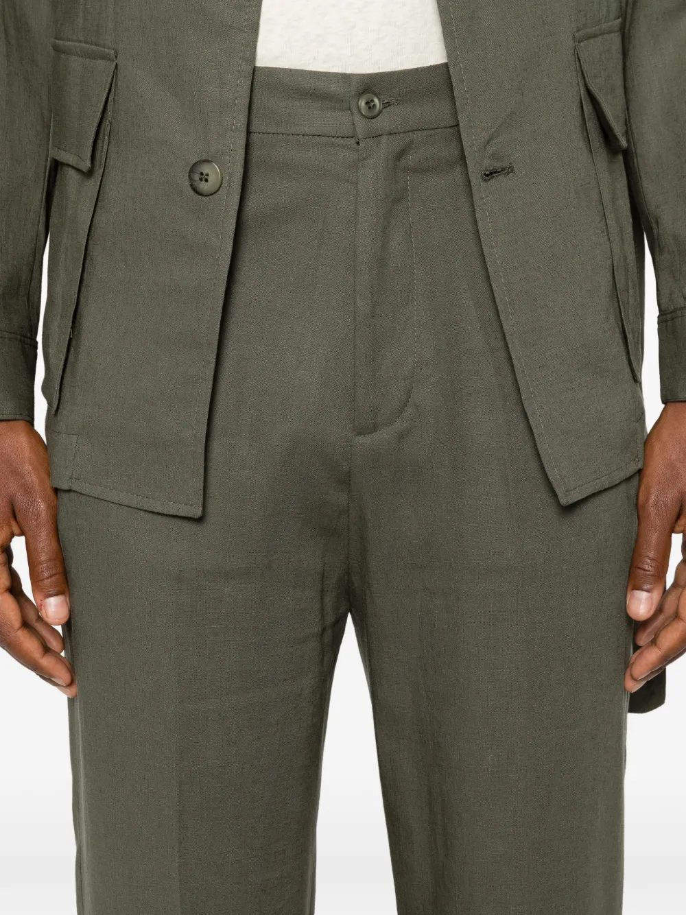 officina sartoriale Siviglia katoenen broek Groen