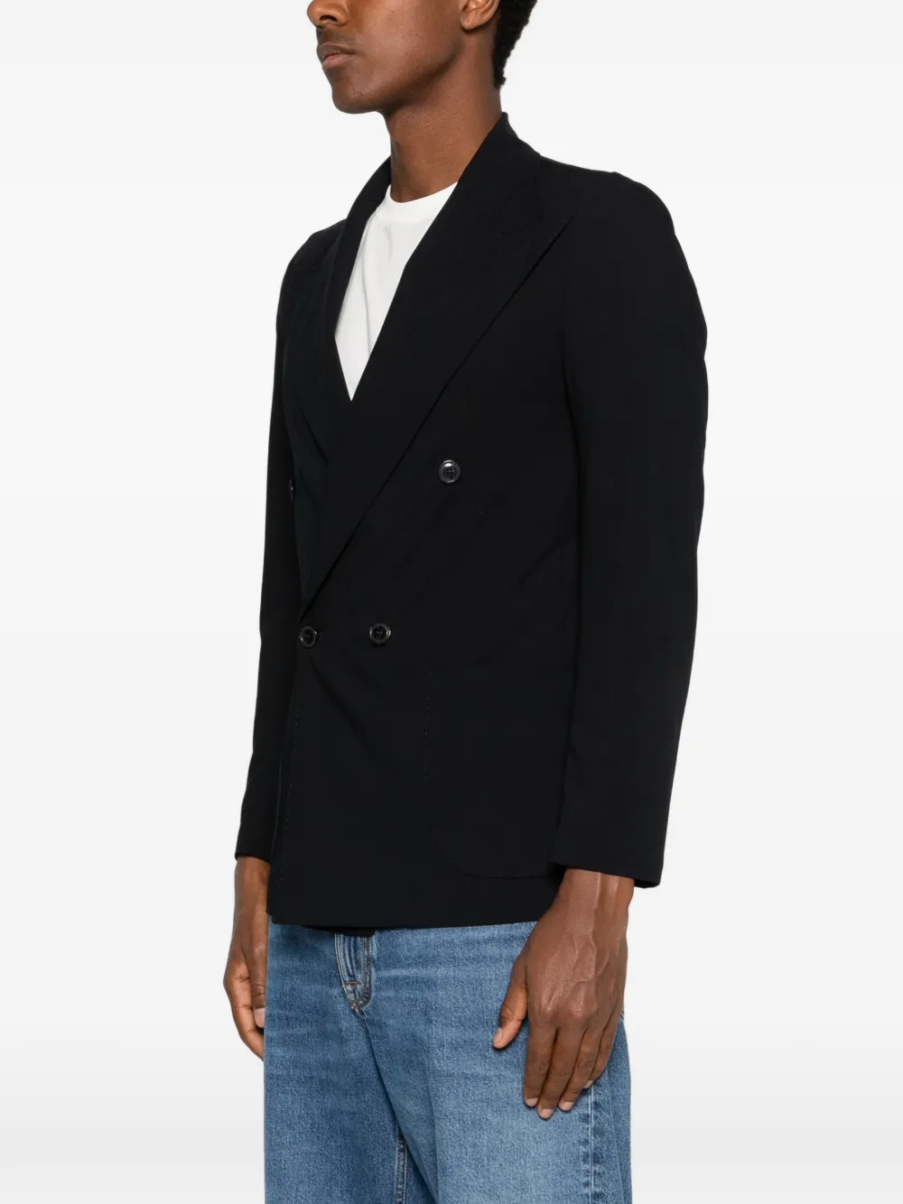 officina sartoriale Cannes blazer met dubbele rij knopen en puntige revers Blauw