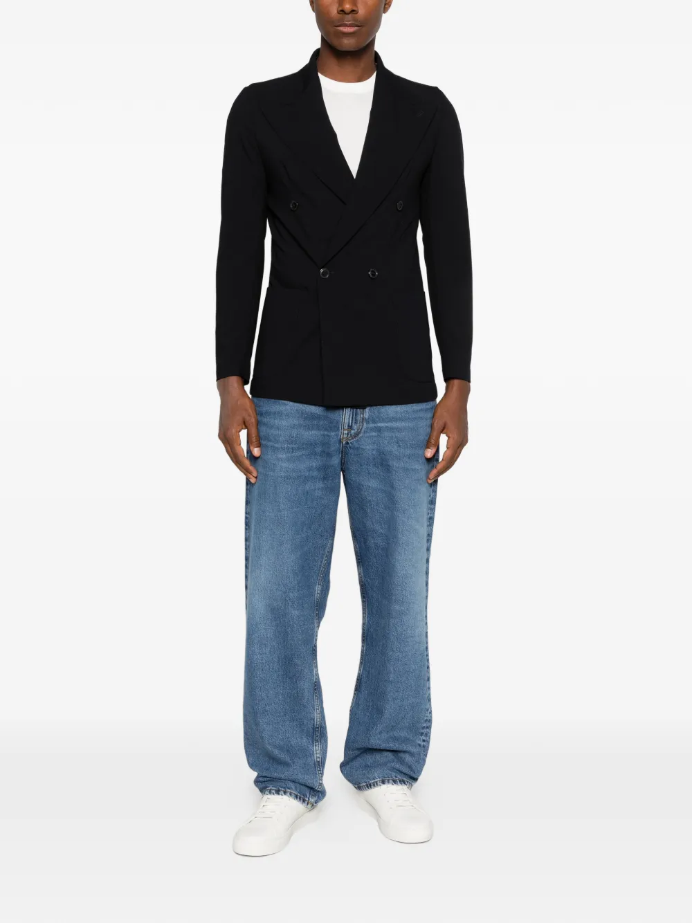 officina sartoriale Cannes blazer met dubbele rij knopen en puntige revers Blauw