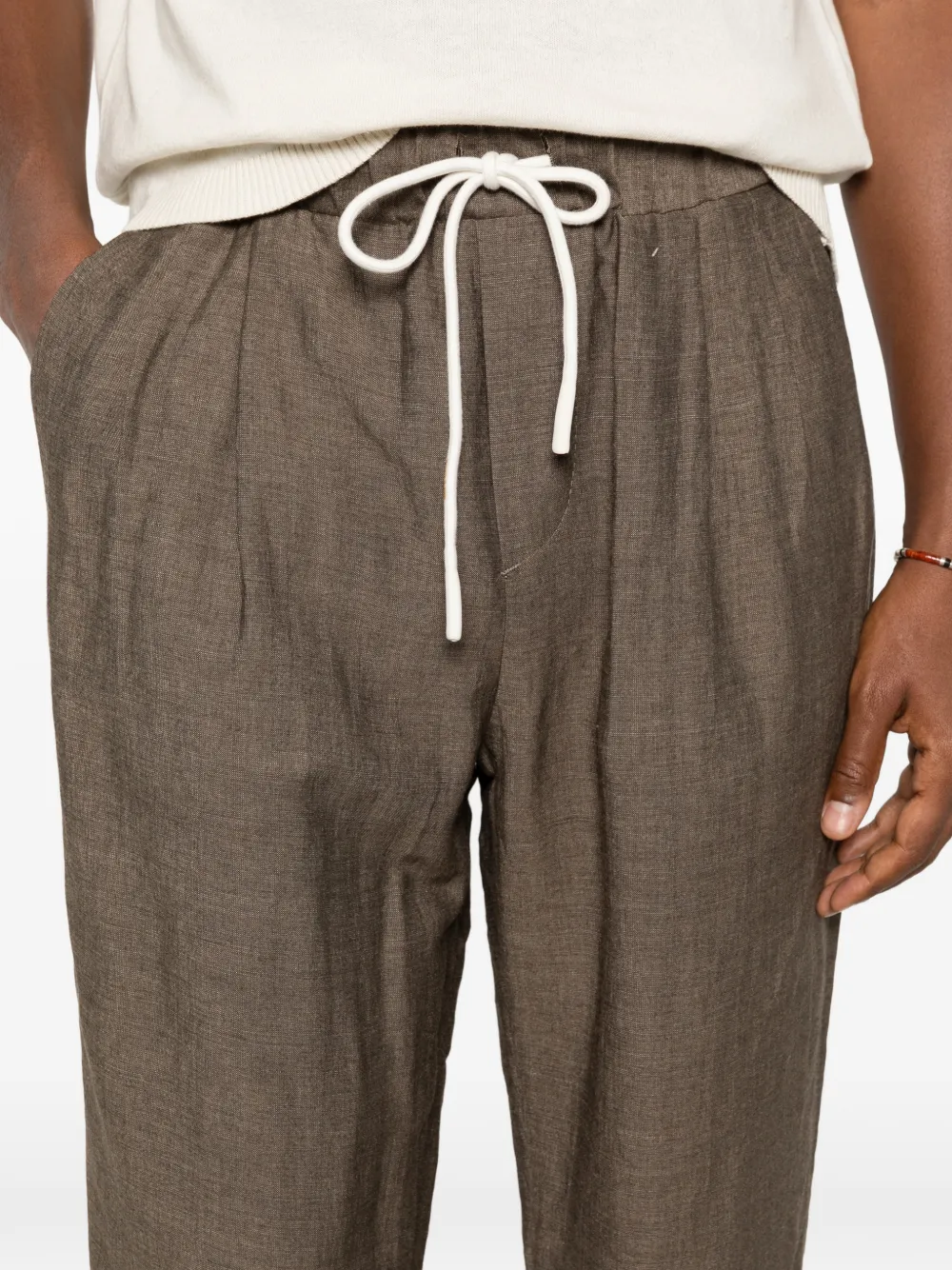 Imperial Drawstring Trousers In Brown