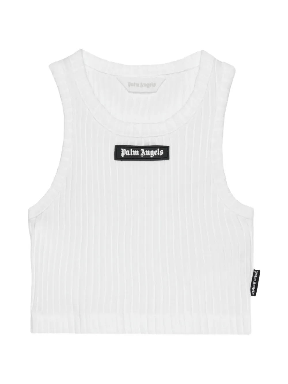 Palm Angels Kids logo ribbed tank top - Bianco