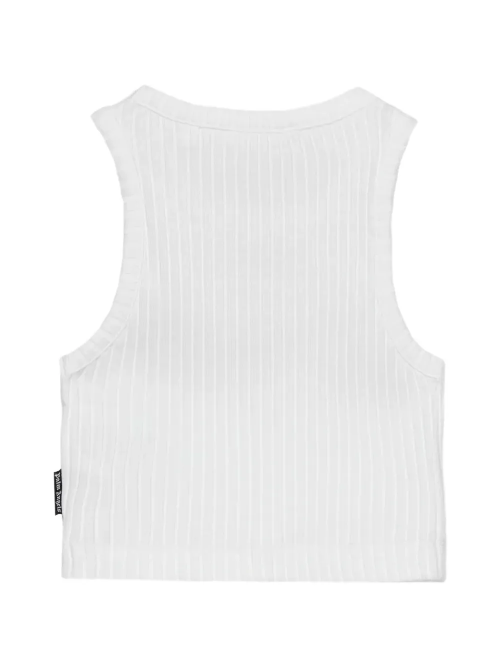 Palm Angels Kids Geribbelde tanktop met logo Wit