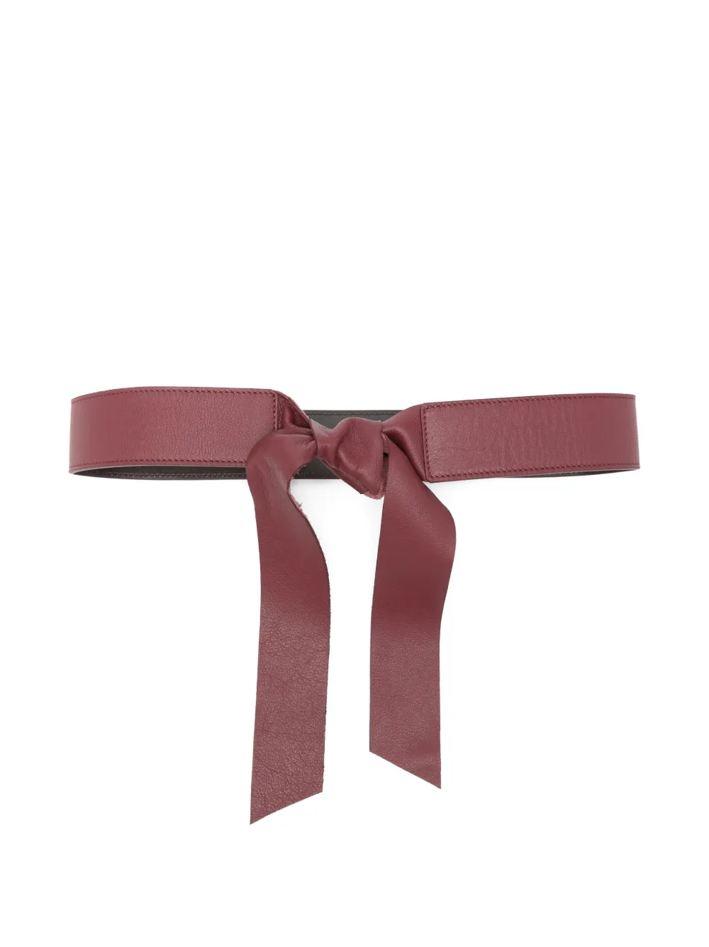 Niu tie-fastening leather belt - Rosso