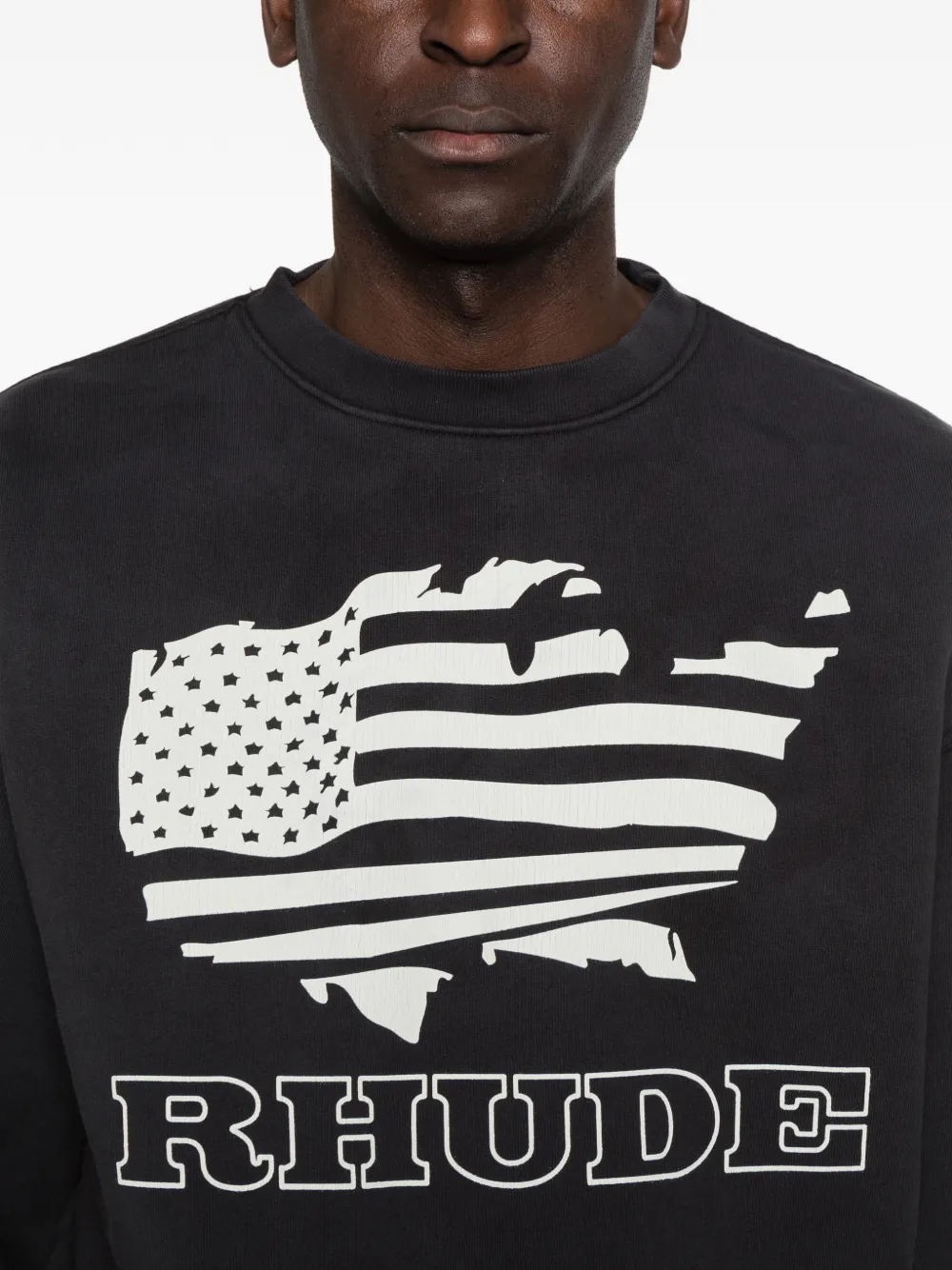 RHUDE Trui met logoprint Zwart