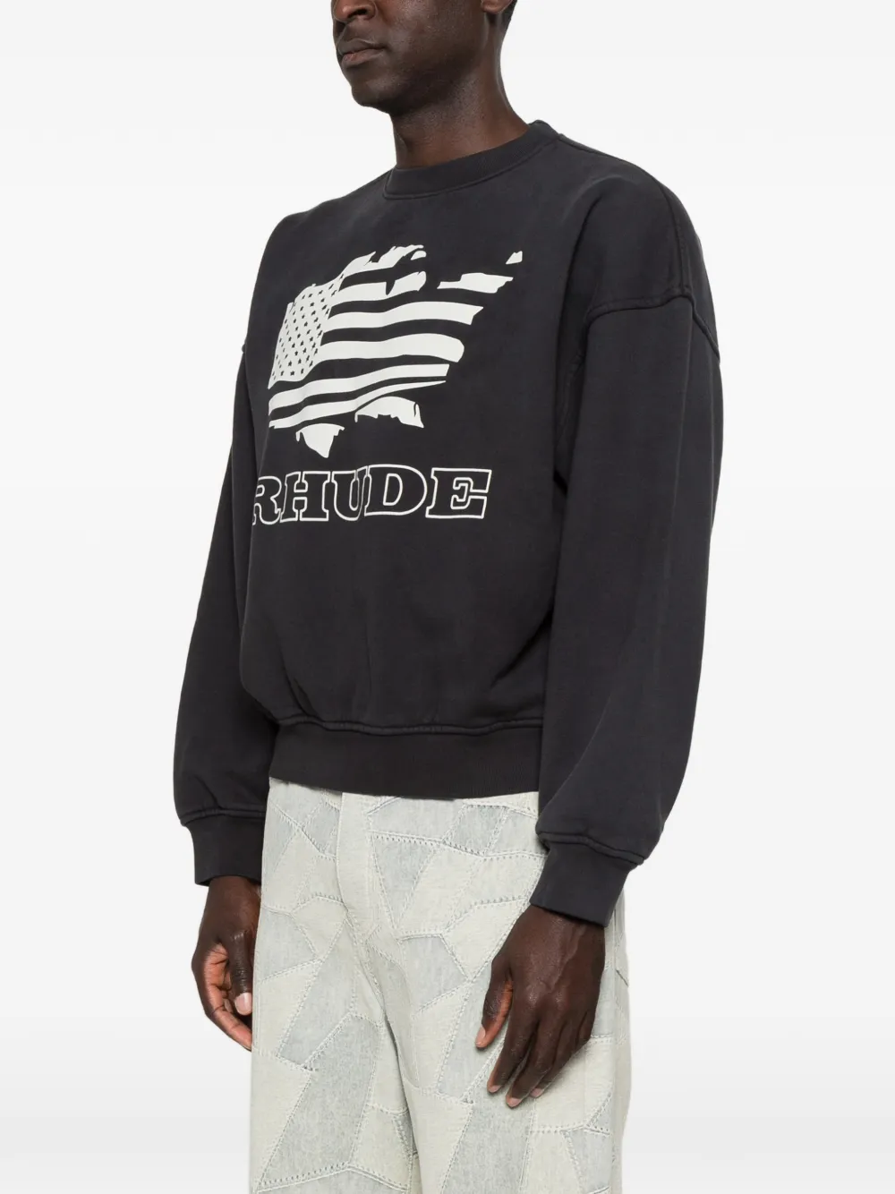 RHUDE Trui met logoprint Zwart