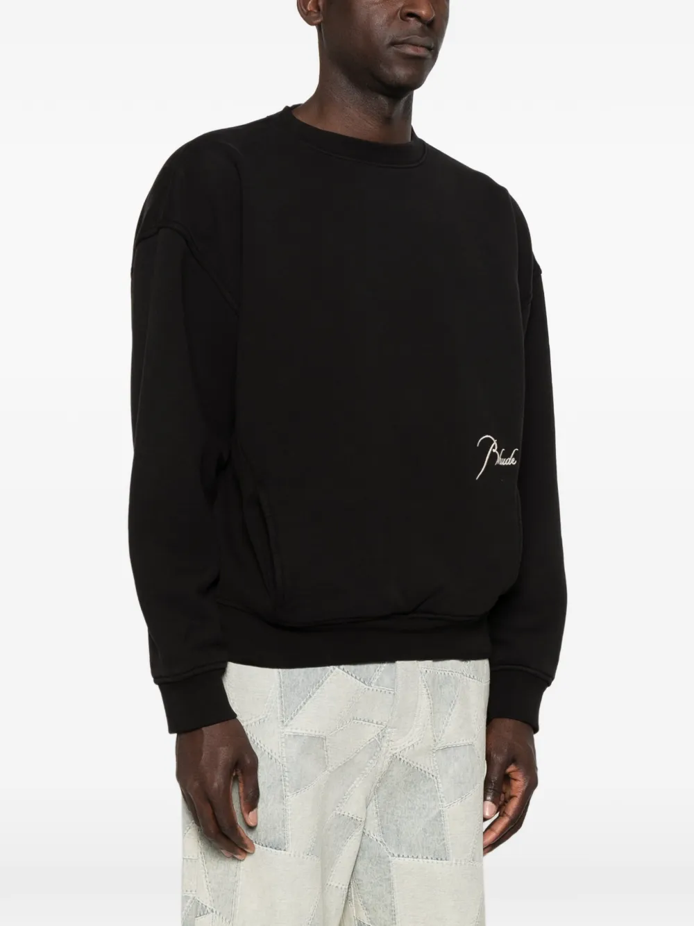 RHUDE Trui met geborduurd logo Zwart