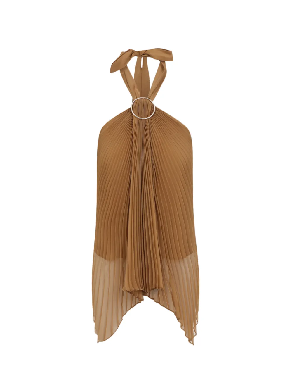 Max Mara ring-detail plissé-effect blouse - Neutrals