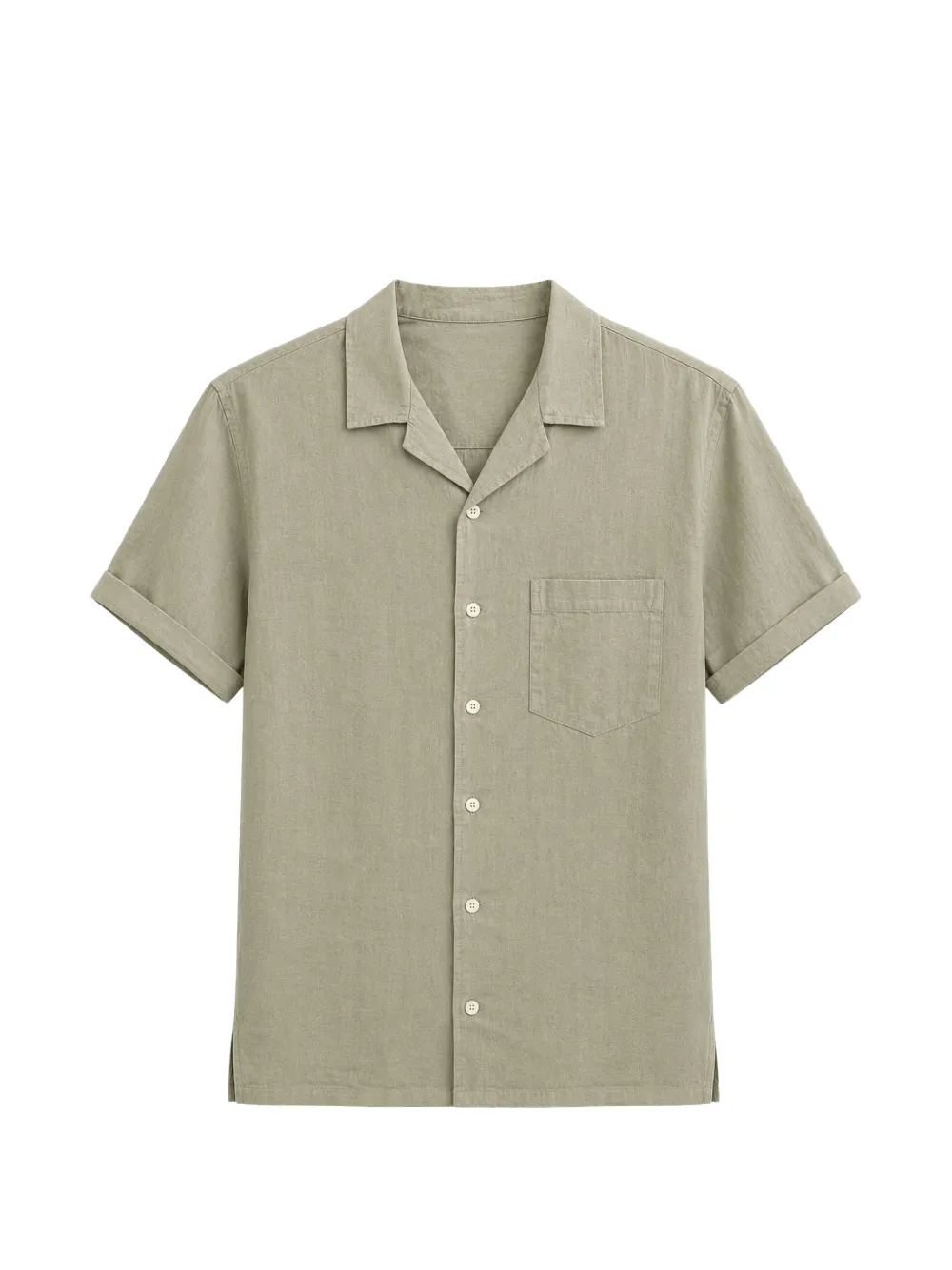 Seventy Short-sleeve Linen Shirt In Green