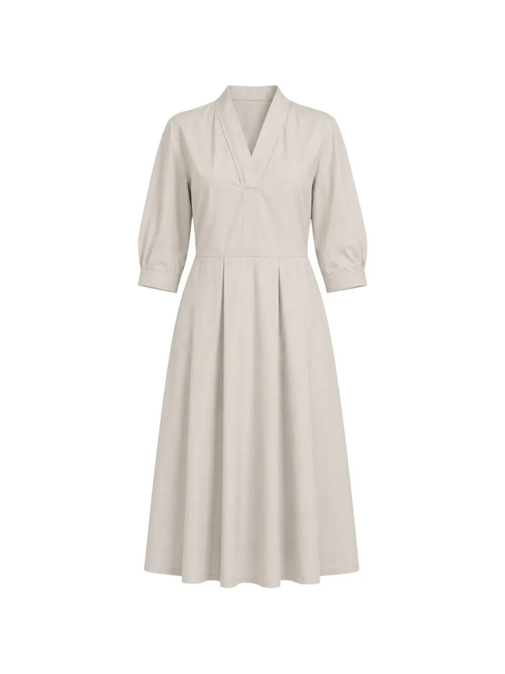 Liviana Conti Madeleine pleated V-neck dress - Neutrals