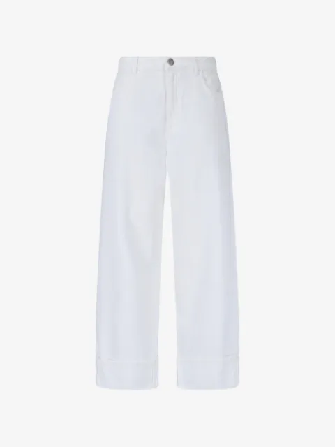 Róhe Jeans dritti con risvolto