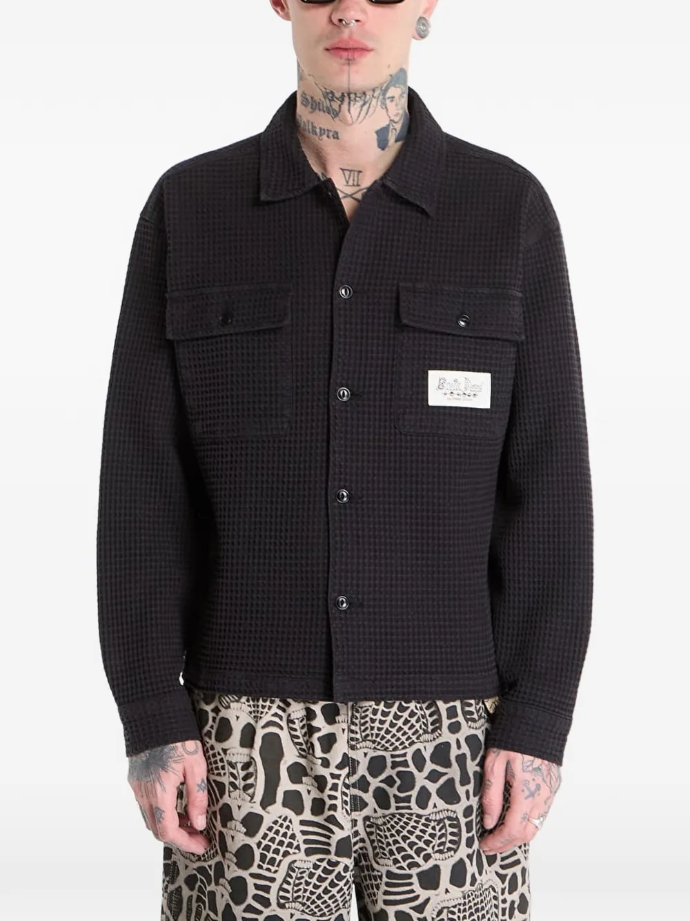 Brain Dead button-up waffle-knit shirt - Nero