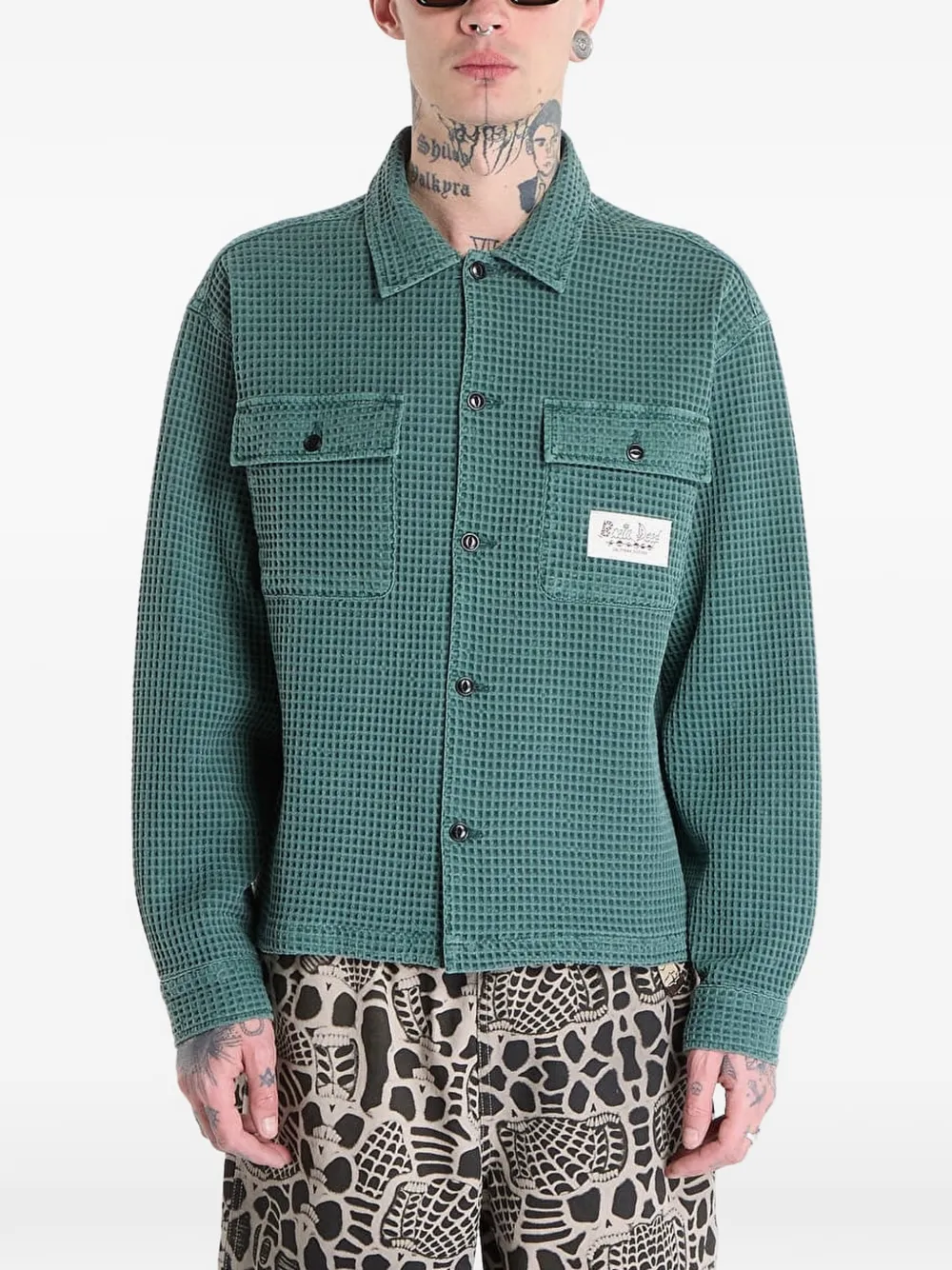 Brain Dead waffle-knit shirt - Verde