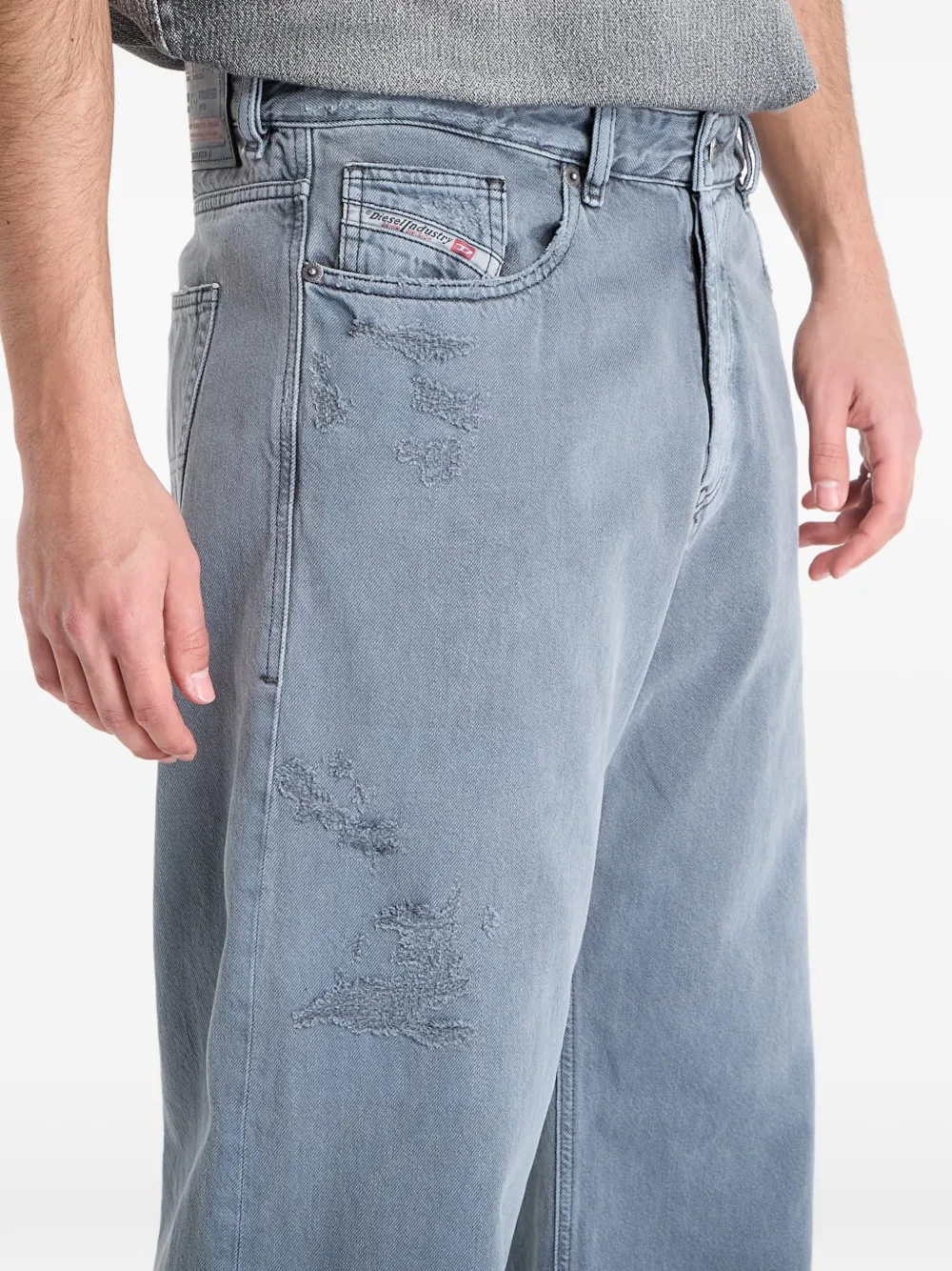 Diesel D-Rise gerafelde jeans Blauw