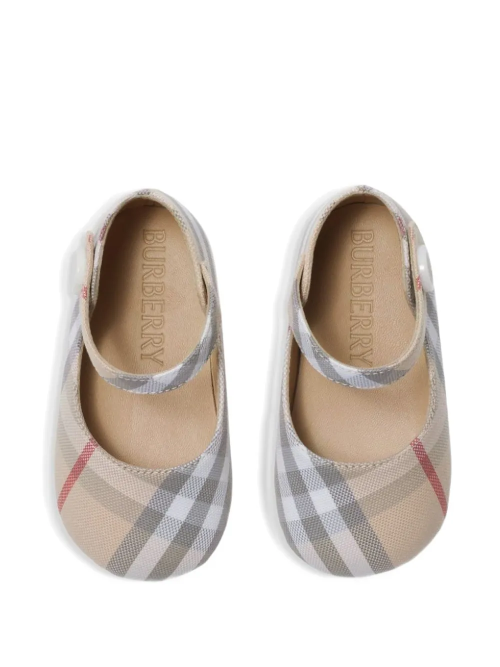 Burberry Kids checkered ballet flats Beige