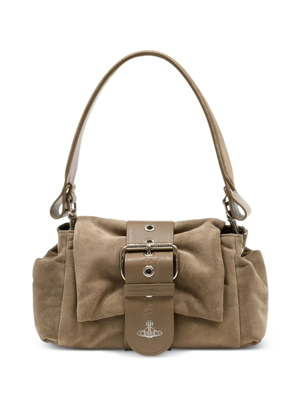 Vivienne Westwood Hazel Treasure Buckle Leather Shoulder Bag In Red