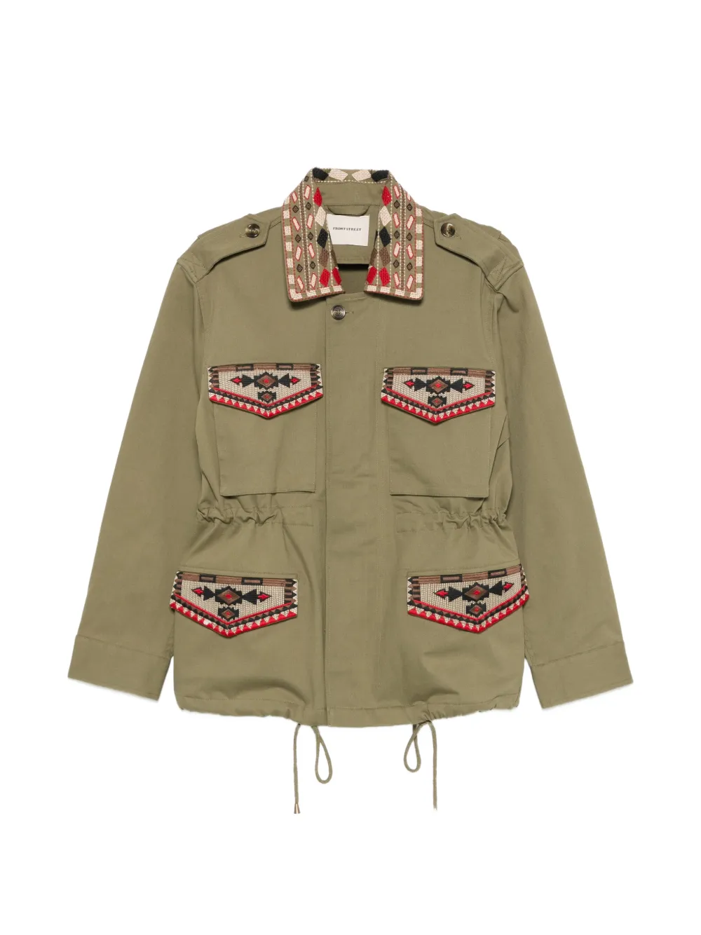 FRONT STREET 8 drawstring-waist jacket - Verde