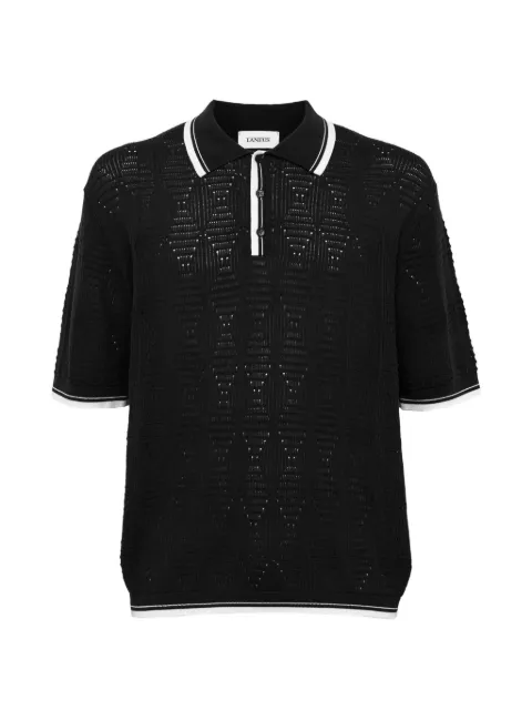 Laneus openwork-knit polo shirt