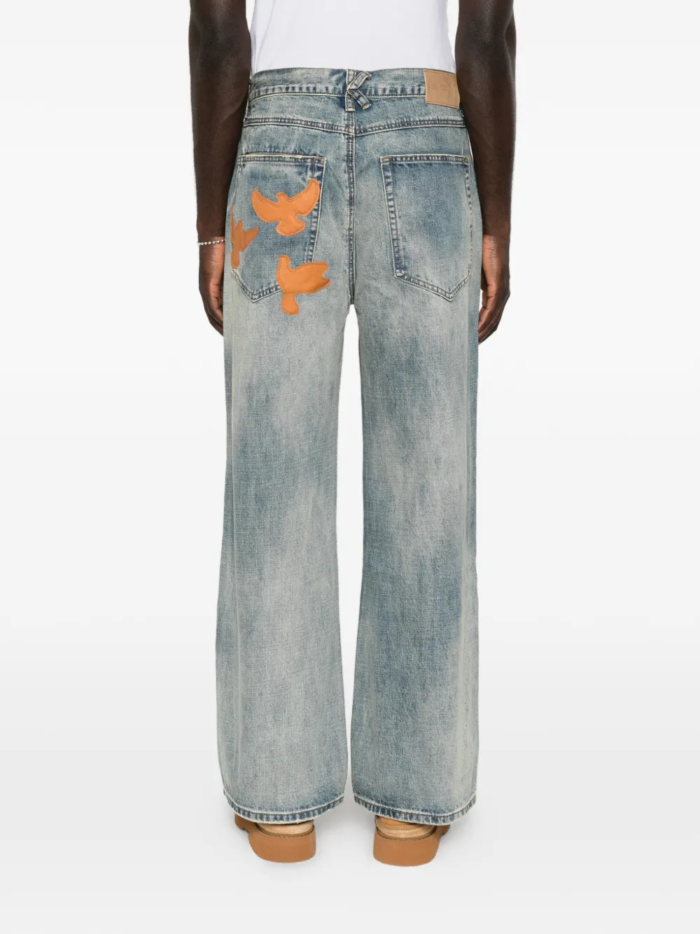 KidSuper Jeans met vogelpatch Blauw