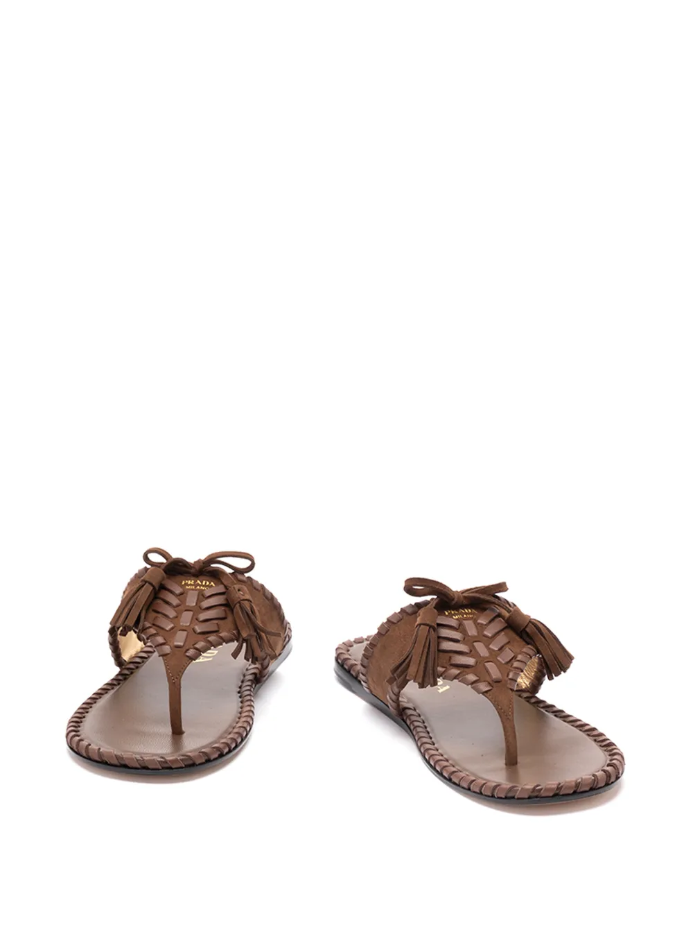 Prada tassel-detail woven sandals Bruin