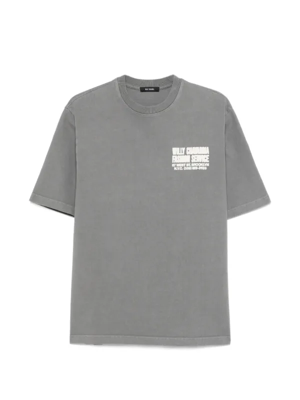 Willy Chavarria Short-sleeve Round-neck T-shirt in Grey