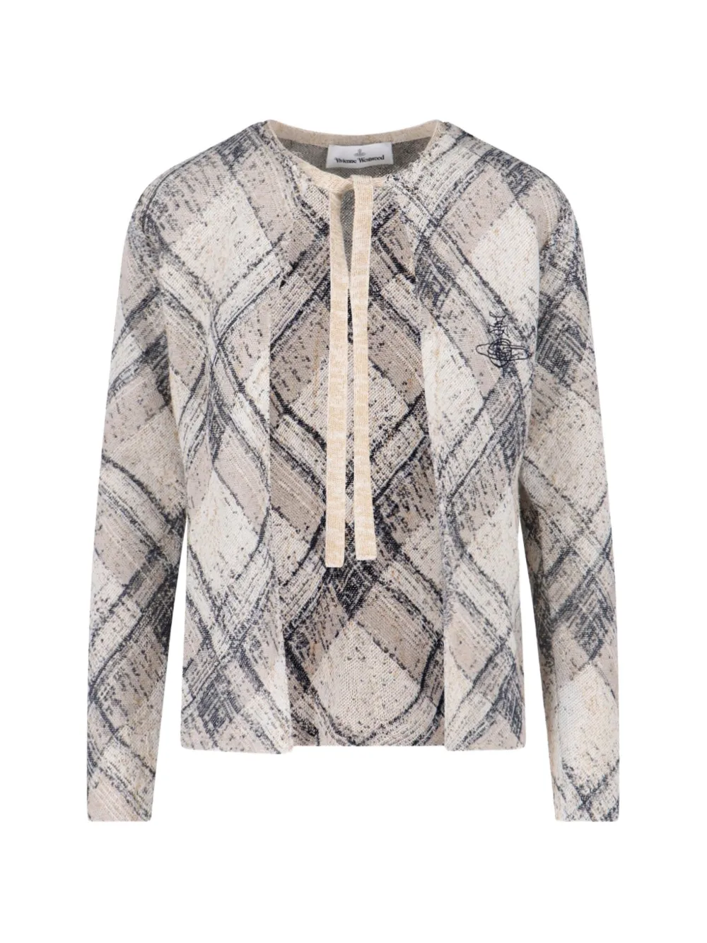 Vivienne Westwood Broken tartan cardigan - Toni neutri