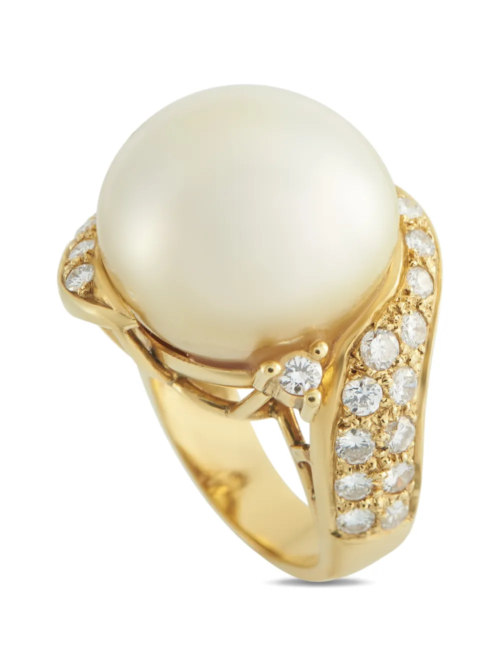 Lb Exclusive Diamond Pearl Ring In Gold
