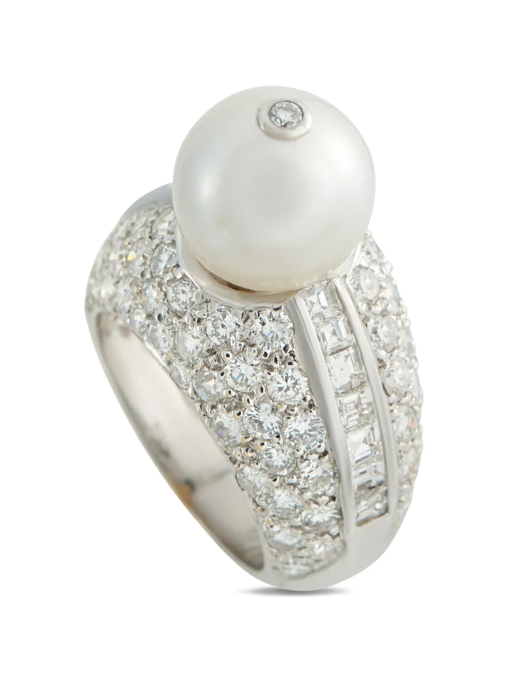 LB Exclusive diamond and pearl ring - Argento