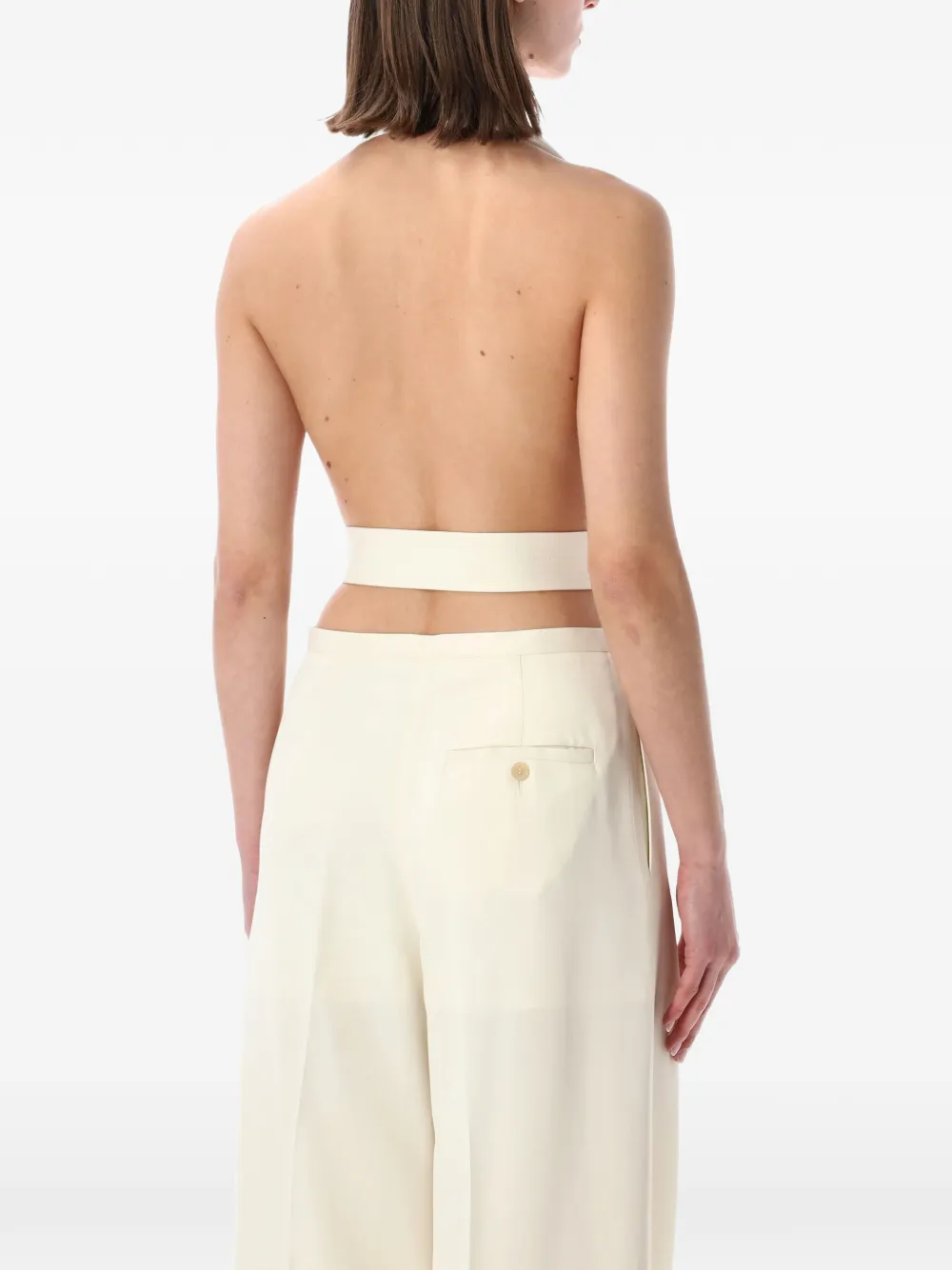 Alberta Ferretti Haltertop met ceintuur Beige