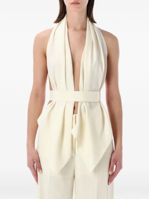 Alberta Ferretti halterneck belted top