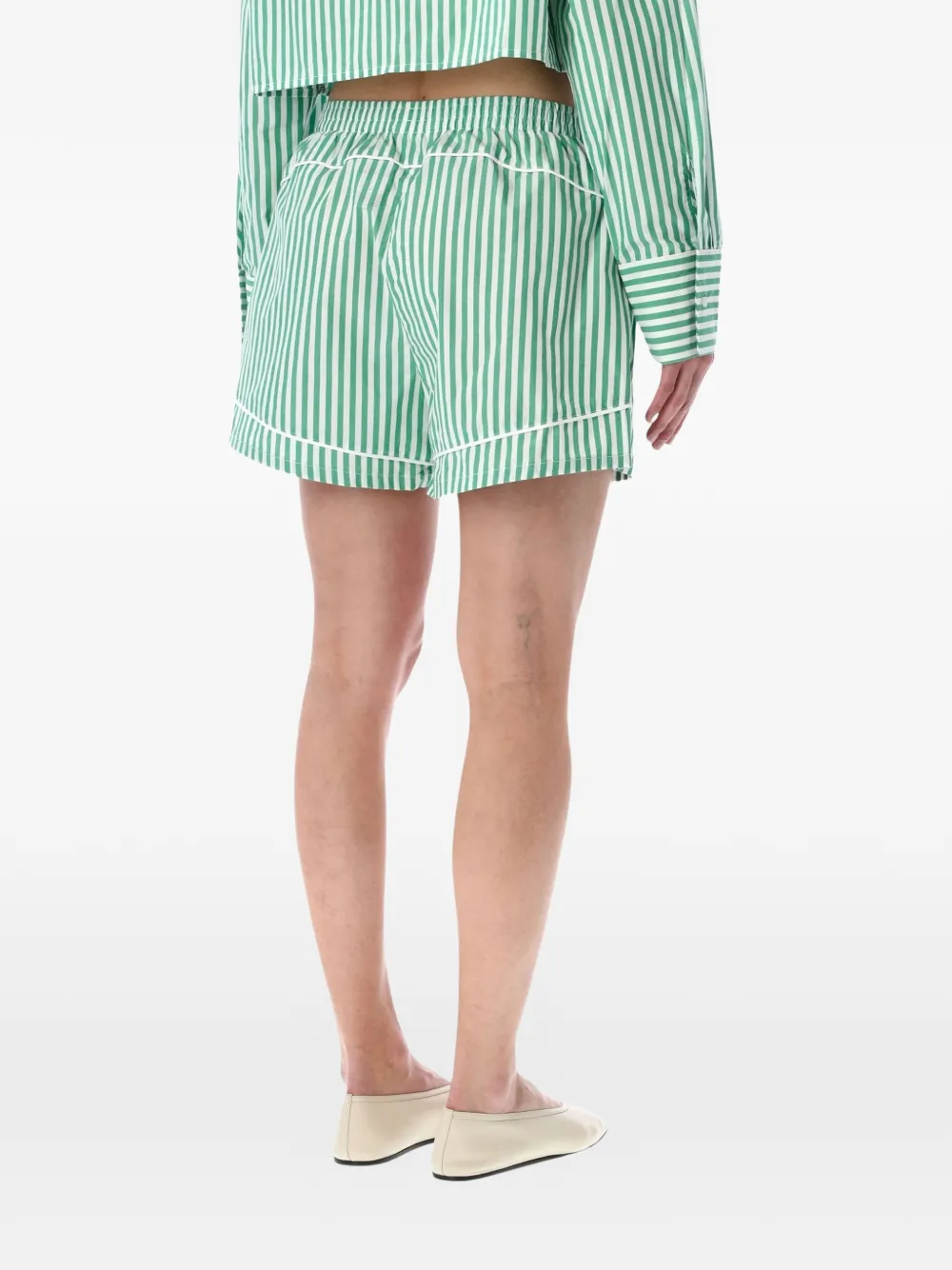 Calvin Klein Gestreepte pyjamashorts Groen