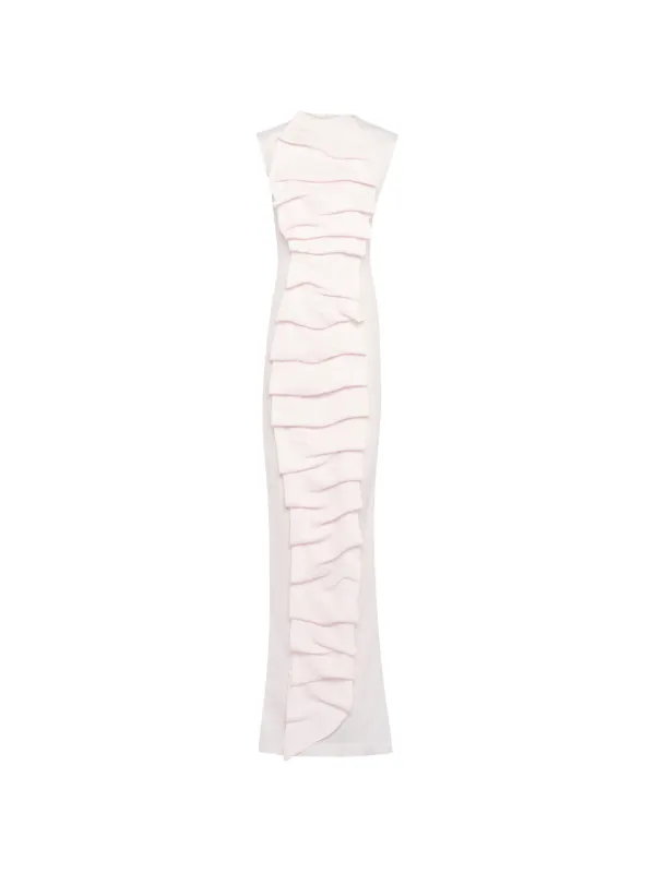 A.W.A.K.E. Mode Ruffled Maxi Dress in Pink