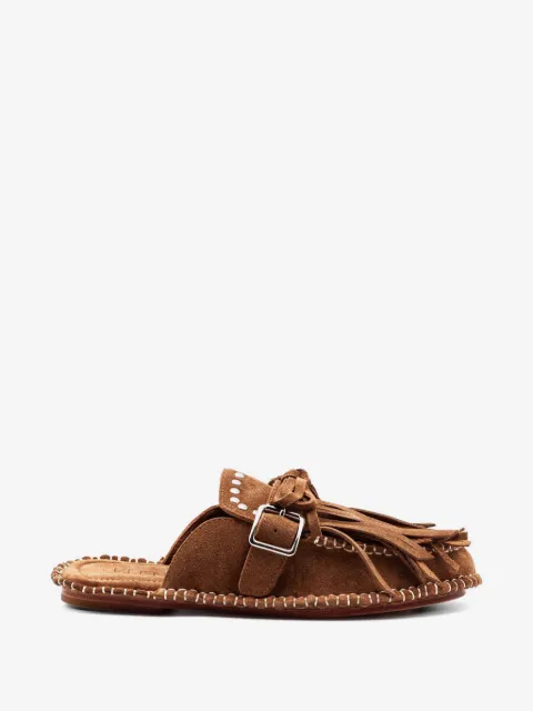 Elena Iachi fringing stud mules 