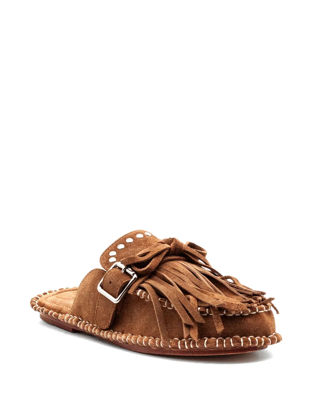 Elena Iachi Muiltjes met franje en studs Bruin