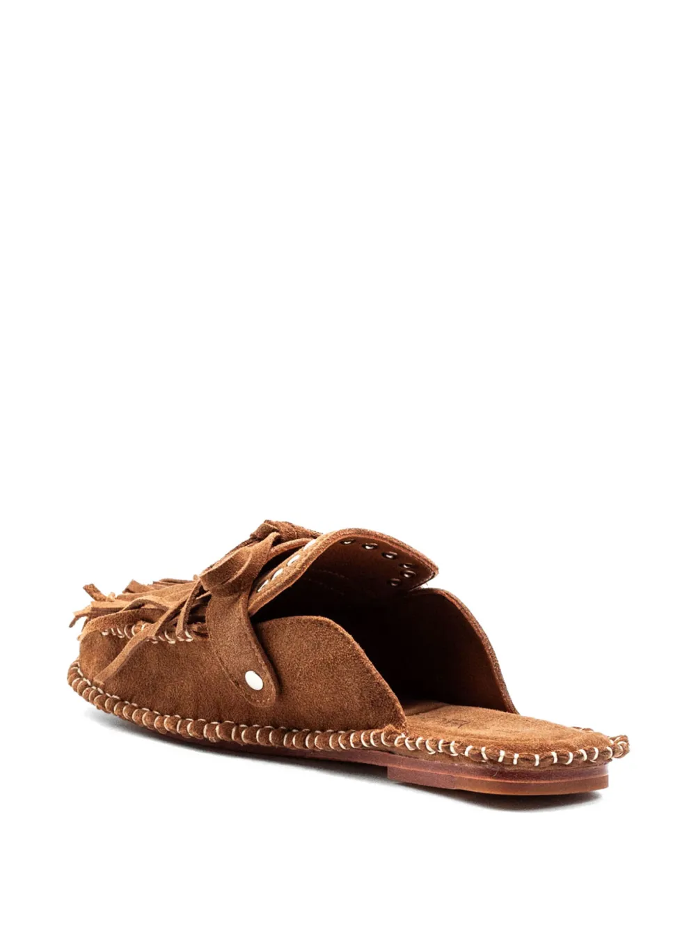 Elena Iachi Muiltjes met franje en studs Bruin