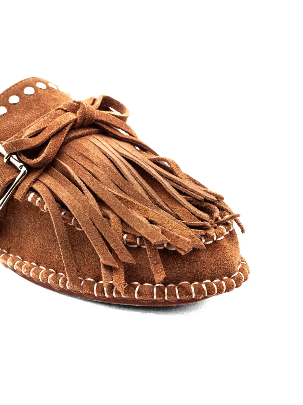 Elena Iachi Muiltjes met franje en studs Bruin