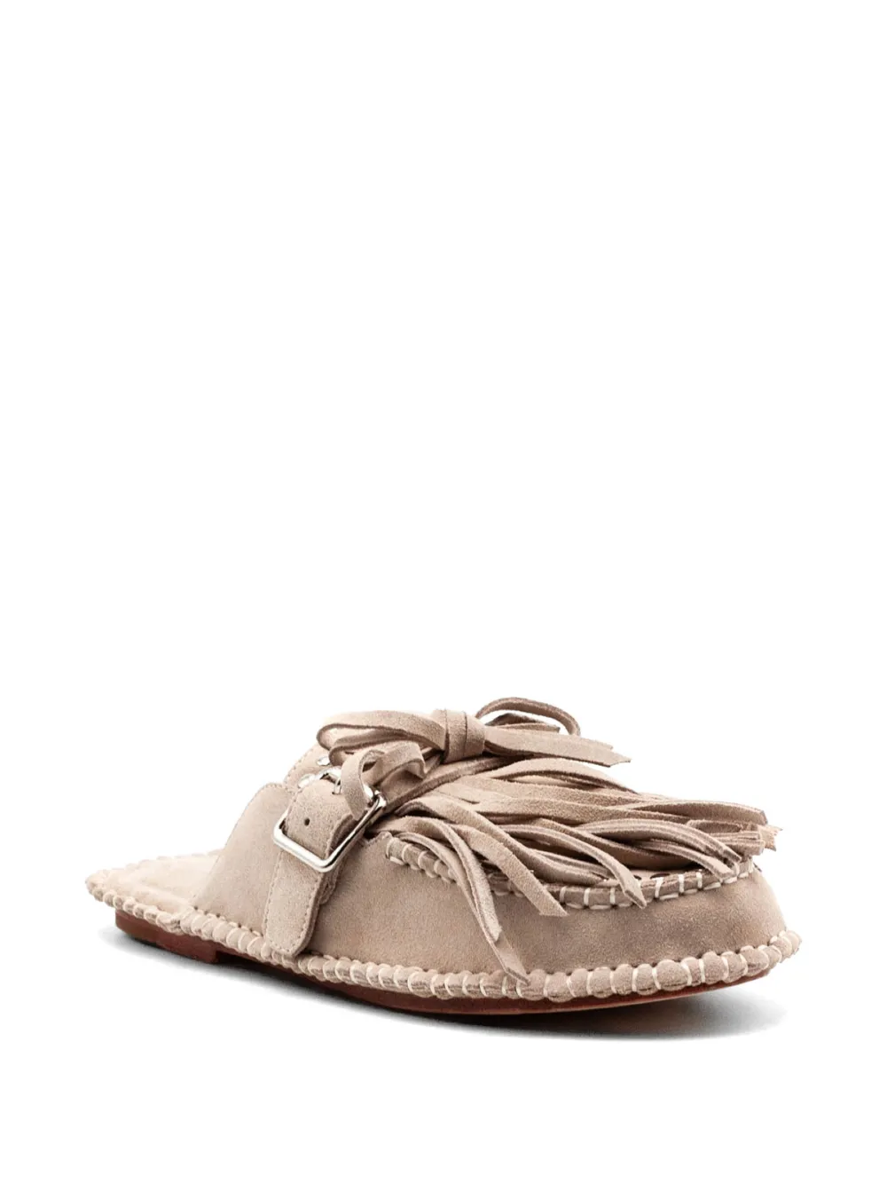 Elena Iachi Muiltjes met franje en gesp Beige