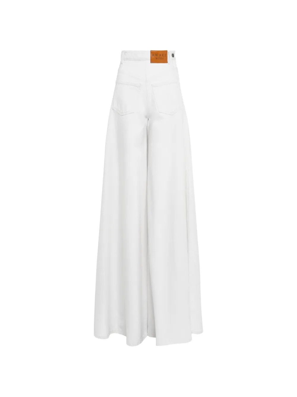 A.W.A.K.E. Mode logo-patch wide-leg jeans - Bianco
