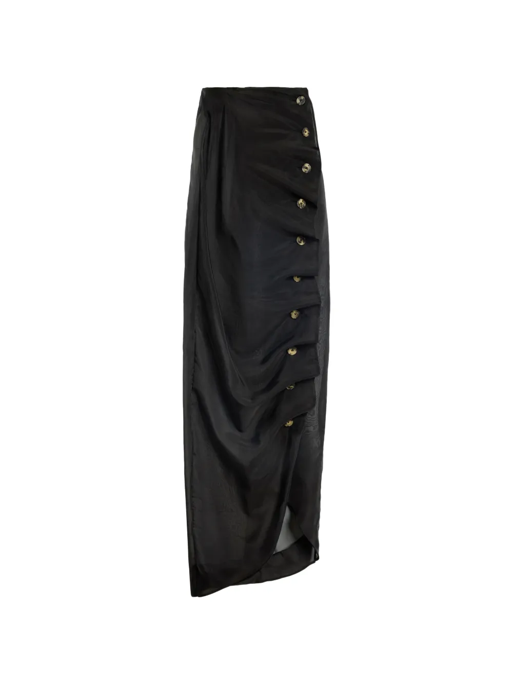 A.W.A.K.E. Mode button-embellished midi skirt - Nero