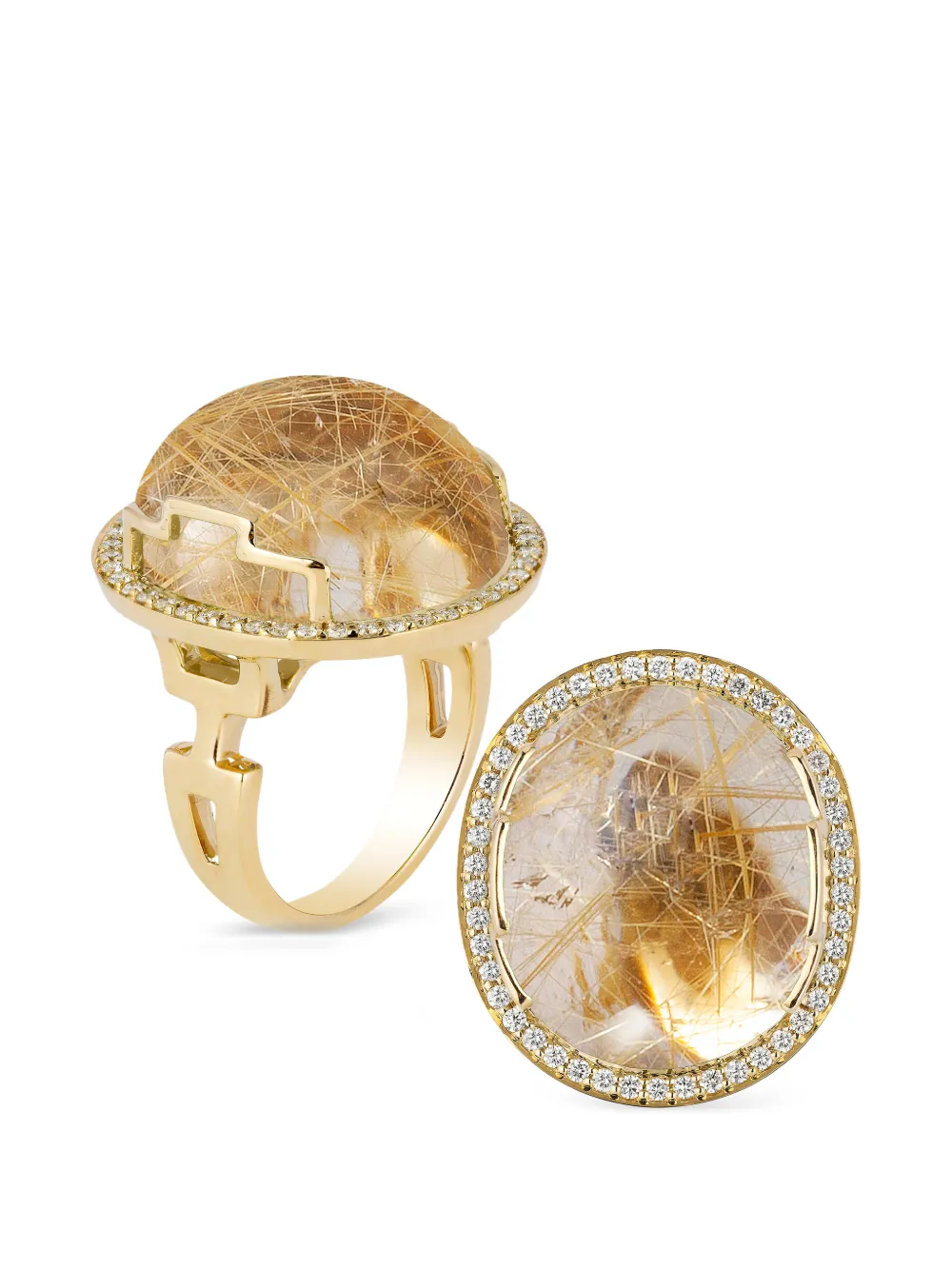 Goshwara Rock N Roll rutilated quartz ring - Oro