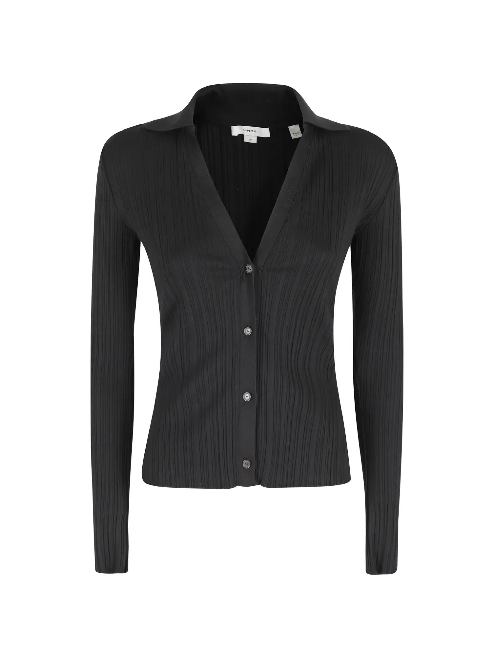 Vince ribbed-knit button-up cardigan - Black