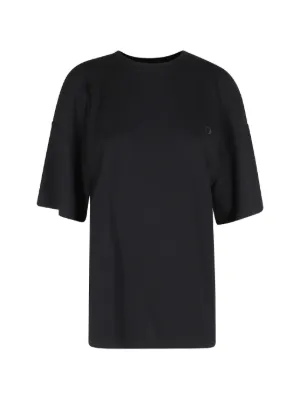 Courrèges vinyl-trim logo-patch T-shirt | Black | FARFETCH