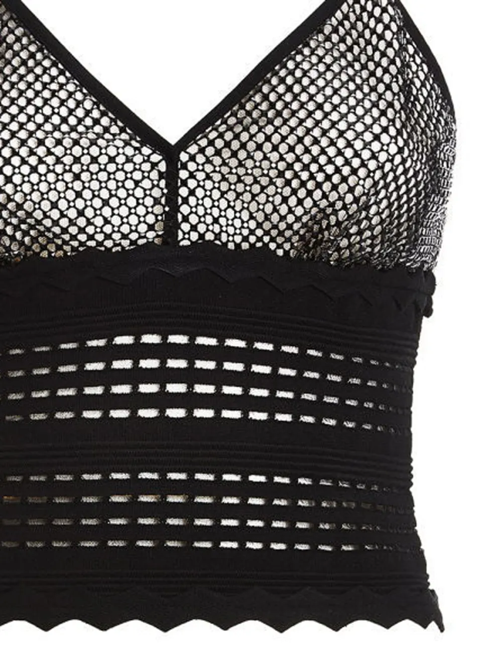  Genny Top De Punto Festoneado - Negro 