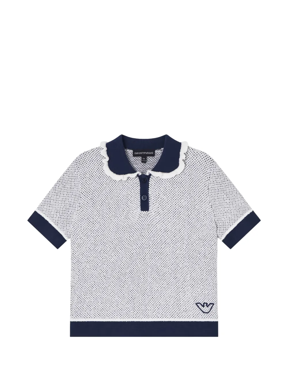 Emporio Armani Kids ruffled polo shirt - Bianco