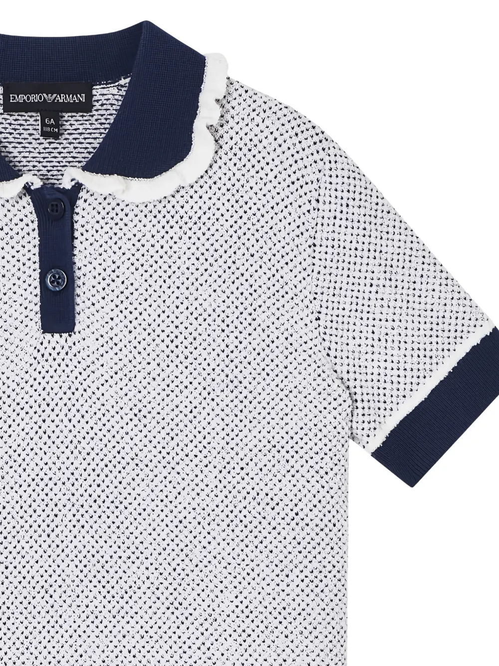 Emporio Armani Kids Poloshirt met ruches Wit