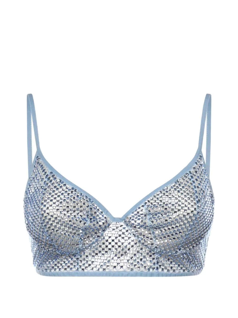 Genny rhinestone-embellished top - Blu